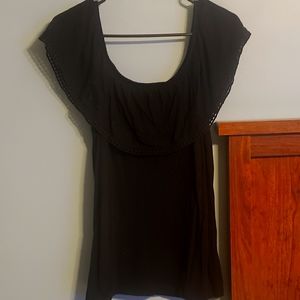 Black off the shoulder shirt